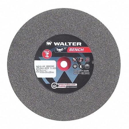 Walter Surface Technologies Grinding Wheel, T1 8"x1"x1" 46 Medium 12E545