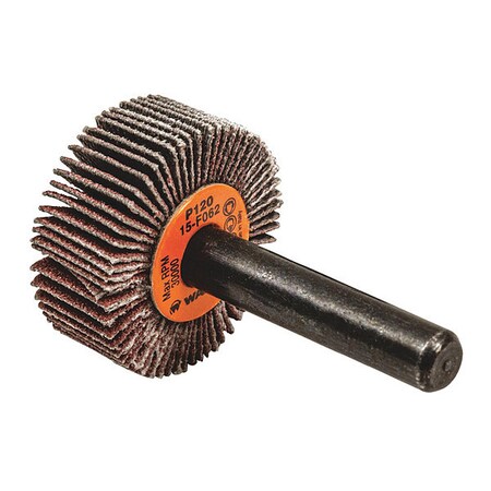 Walter Surface Technologies Flap Wheel, 1/4" Shaft, 1"x3/8" 120gr 15F062