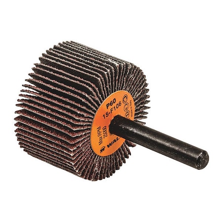 Walter Surface Technologies Flap Wheel, 1/4" Shaft, 1.5"x1" 60gr 15F106