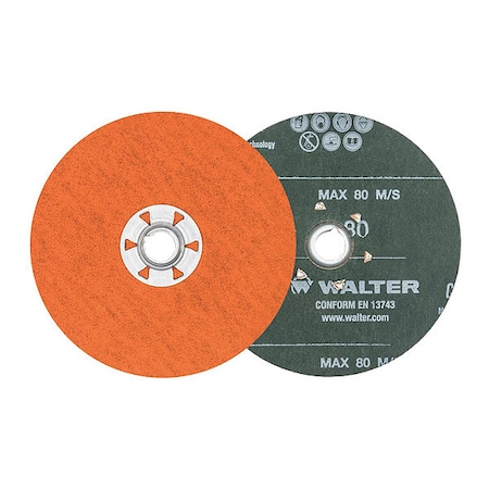 Walter Surface Technologies Sand Disc, Spin-on, 5"x5/8-11" 80gr 15X528