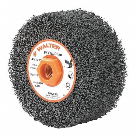 Walter Surface Technologies Finishing Flex Drum, 4.5x2x5/8-11" Coarse 07L422