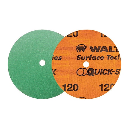 Walter Surface Technologies Sanding Disc, H and Loop, 4.5", 120gr, 4-1/2" Dia, Center Hole, 120 Grit 15V412