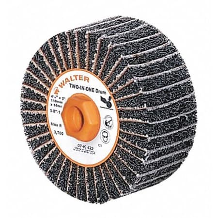 Walter Surface Technologies Finishing Flap Drum, 4-1/2x2x5/8"-11 80GR 07K422