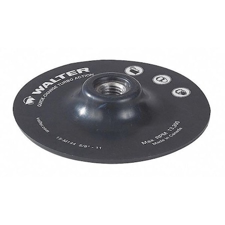 Walter Surface Technologies Turbo Qc, Back Pad, 4-1/2"x5/8"-11" Black 15M144