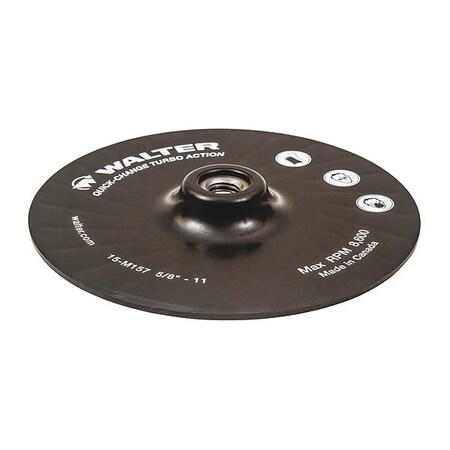 Walter Surface Technologies Turbo Qc, Back Pad, 7"x5/8"-11" Black 15M157