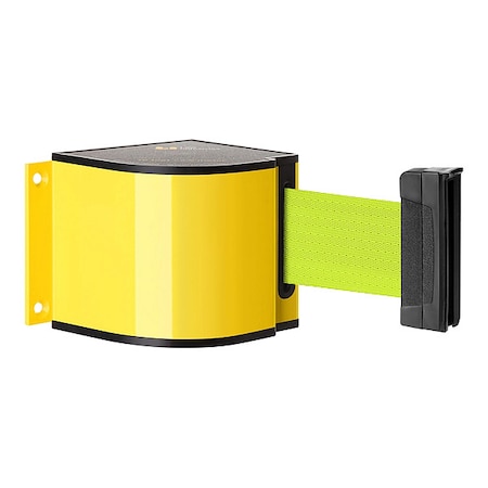 Lavi Industries Retractable Belt Barrier, Yellow, 24 ft Length, Powder Coated 50-3015YL/24/FY