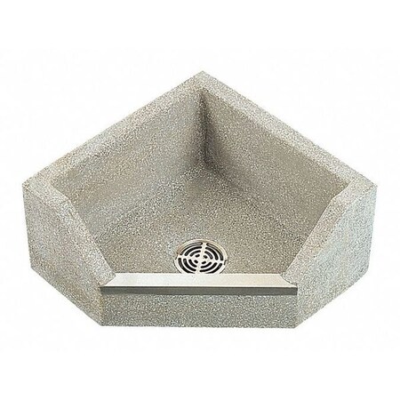 Fiat Products 32" W x 32" L x 12" H, Terrazzo Made of Black and White Marble Chips TSBC1611501
