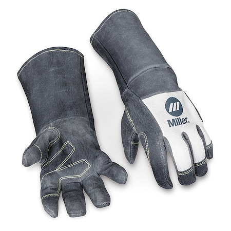Miller Electric Classic Welding Gloves, Gauntlet Cuff, Keystone Thumb, Premium Pigskin, L, 1 PR 279875