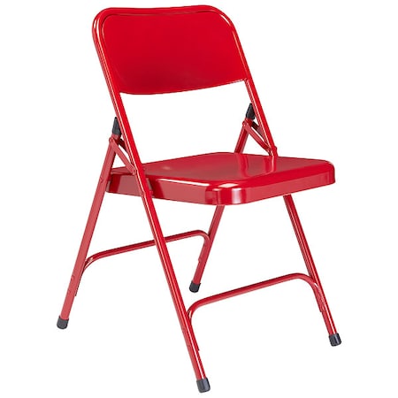 National Public Seating Folding Chair, Red, Steel, Unpadded, PK4 240