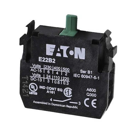 Eaton Cutler-Hammer Contact Block, 1 No Contact E22B2