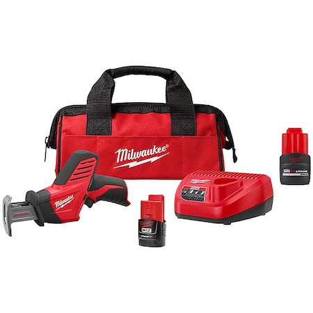Milwaukee Tool M12 HACKZALL Recip Saw Kit + M12 HIGH OUTPUT CP2.5 Battery Pack 2420-21, 48-11-2425