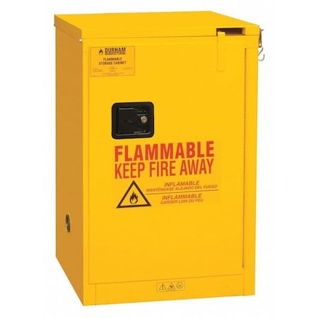 Durham Mfg Flammable Safety Storage Cabinet, 12 gal, 1 Shelves, Steel, 23 in W x 36 1/2 in H x 18 in D, Yellow 1012S-50