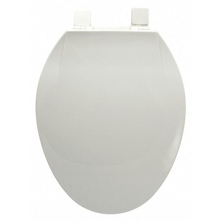 Jones Stephens Stndrd Plstc Seat, Wht, Elongtd Close Frnt With Cover, Polypropylene Plastic, Elongated, White C803300