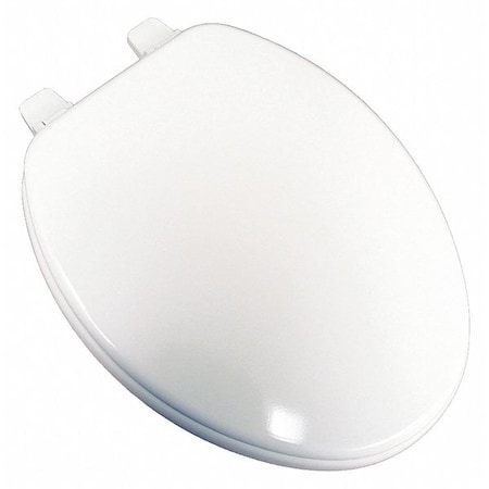 Jones Stephens Utility Grd Molded Wood Seat, Wht, Elongtd With Cover, Molded Wood, Elongated, White U004WD00