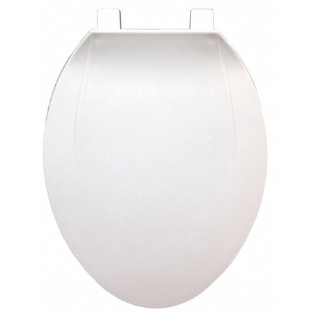Jones Stephens Utility Grade Plastic Seat, Wht, Elongtd With Cover, Polypropylene Plastic, Elongated, White U100800