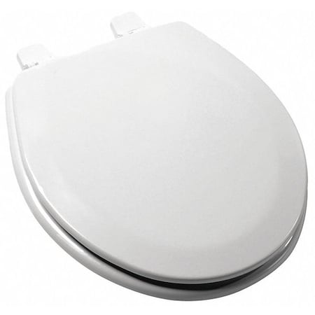Jones Stephens Delux Molded Wood Seat, Wht, Rnd, Adj Hinge With Cover, Molded Wood, Round, White C013WD00