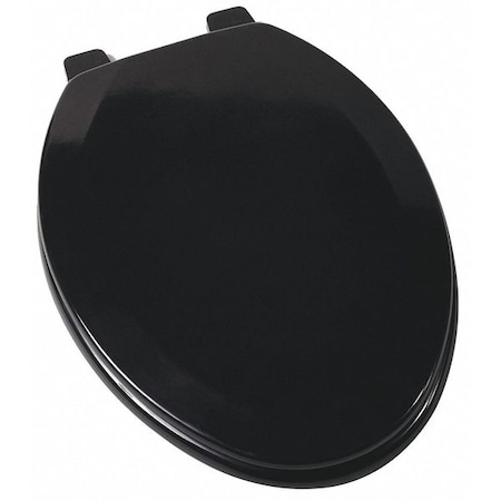 Jones Stephens Deluxe Molded Wood Seat, Blk, Elongated With Cover, Molded Wood, Elongated, Black C014WD90