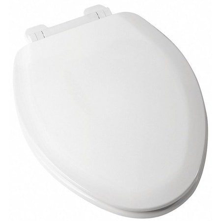 Jones Stephens Deluxe Ez Close Molded Wood Seat, Wht With Cover, Molded Wood, Elongated, White C014WDS00