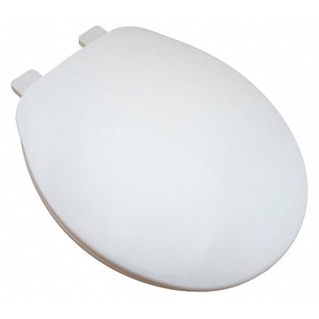 Jones Stephens Toilet Seat With Cover, Factory Installed "Living" Hinge Adjustable, Round, White C101000