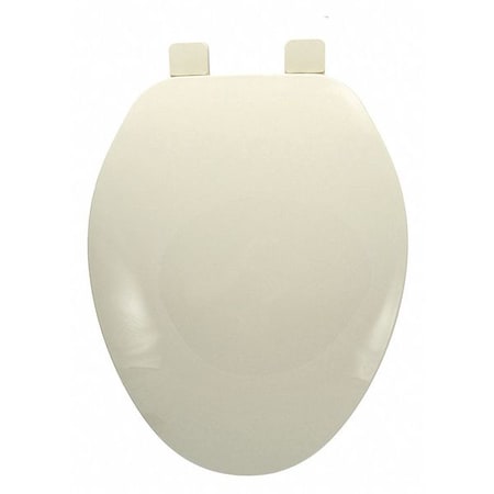 Jones Stephens Buildr Grd Plstc Toilet Seat, Bone, Elngtd With Cover, Factory Installed "Living" Hinge Adjustable C101101