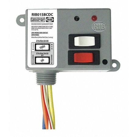 Functional Devices-Rib Enclosed Relay, 20A, SPDT/Override RIB01SBCDC