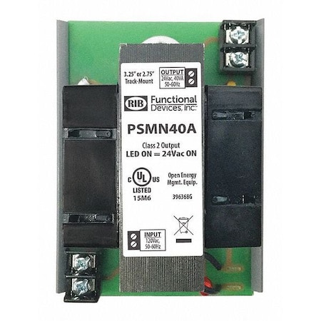Functional Devices-Rib Power Supply, 120V AC, 24V AC, 40VA, 40A, Track PSMN40A