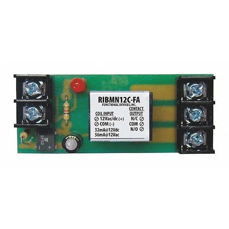 Functional Devices-Rib Track Mount Relay, 15A, SPDT RIBMN12C-FA