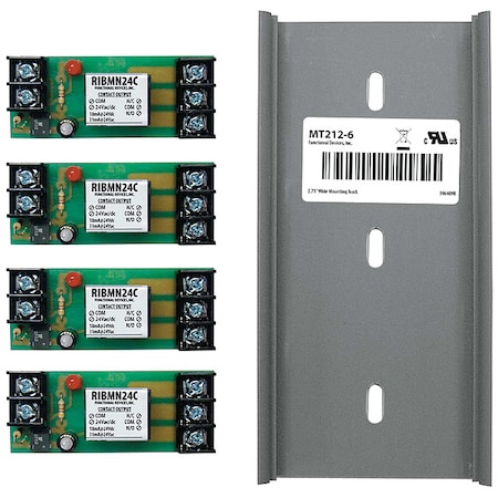 Functional Devices-Rib Four Track Mount Relay, 15A, SPDT RIBMN24C-4T