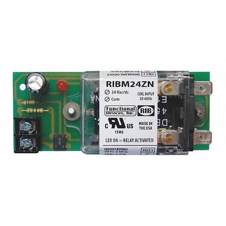 Functional Devices-Rib Track Mount Relay, 30A, DPDT RIBM24ZN