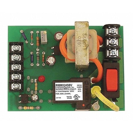 Functional Devices-Rib Track Mount Relay/Current Transducer, 20A RIBMX24SBV