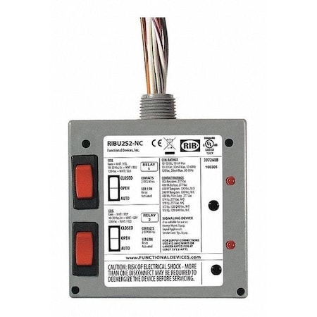 Functional Devices-Rib Enclosed Relays, 10A, 2 SPST-N/C RIBU2S2-NC