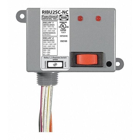 Functional Devices-Rib Enclosed Relays, 10A, SPST-N/O RIBU2SC-NC