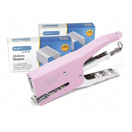 Rapesco Stapling Plier Set, Porpoise, Candy Pink 1356