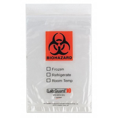 Medegen Medical Products Specimen Transport Bag, 4x6", 2mL, PK1000 3670