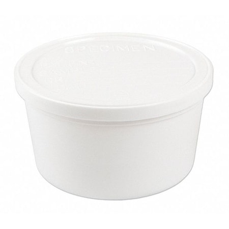 Medegen Medical Products Specimen Container w/Lid, 8 oz., Wht, PK250 02730A