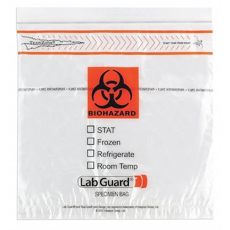 Medegen Medical Products Specimen Transport Bag, 10x10", PK1000 4925