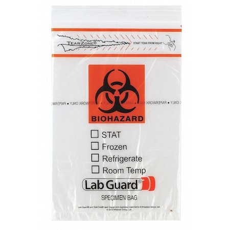 Medegen Medical Products Specimen Trnsprt Bag, 6x9", Org/Clr, PK1000 4075