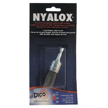 Nyalox By Dico Nyalox End Brush, 80 Grit, Gray, 3/4" 7200025