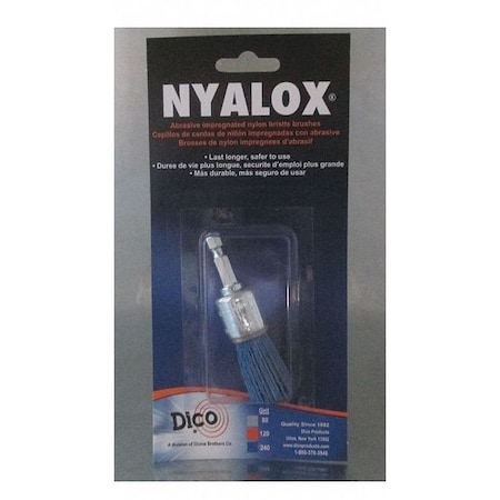 Nyalox By Dico Nyalox End Brush, 240 Grit, Blue, 3/4" 7200027