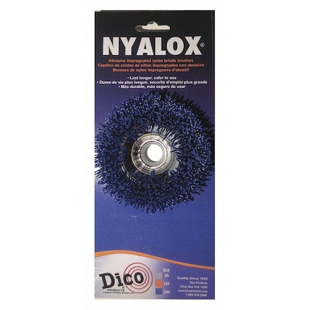 Nyalox By Dico Nyalox Cup Brush, 240 Grit, Blue, 3" 5/8-11 7200009
