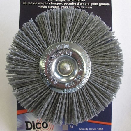 Nyalox By Dico Nyalox Wheel Brush, 80 Grit, Gray, 4" 7200036
