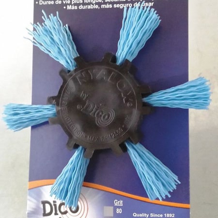 Nyalox By Dico Nyalox Flap Brush, 240 Grit, Blue, 4" 7200039