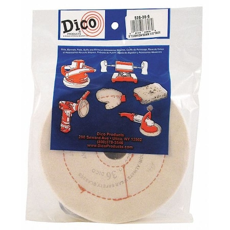 Dico Cushion Sewn Buffng Wheel, 6" dia. x 1/2" 7000187