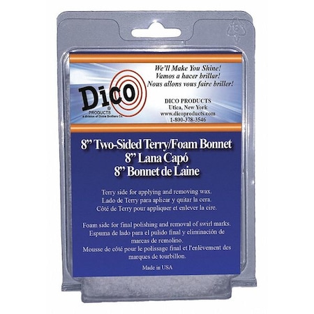 Dico Reversible Tie-on Bnnt, Terry/Foam, 7-8", PK5 7410861