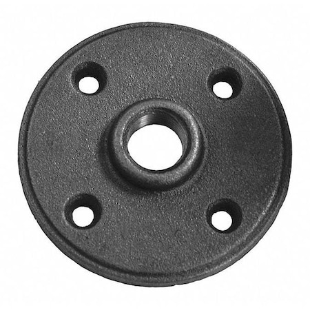 Jones Stephens Floor Flange Black Floor Flange, 1-1/4" Pipe, Flanged x FNPT B3550215
