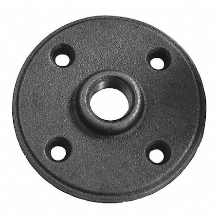 Jones Stephens Floor Flange Black Floor Flange, 1-1/2" Pipe, Flanged x FNPT B3550295
