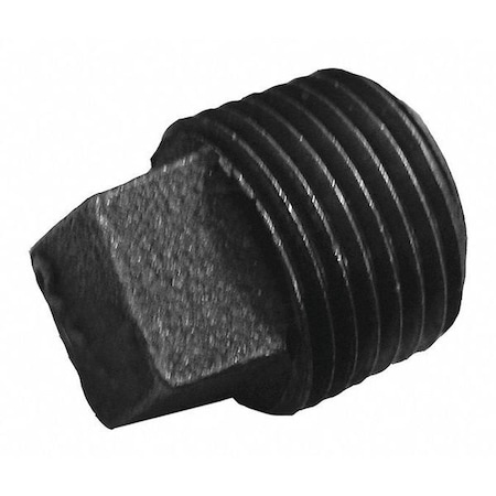 Jones Stephens Square Head Plug Black Square Head Plug, 3/4" Pipe, Malleable Iron B3960100