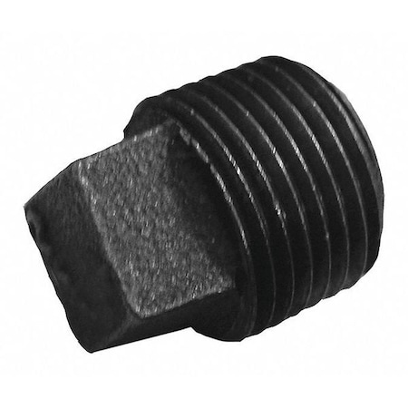 Jones Stephens Square Head Plug Black Square Head Plug, 2" Pipe, Malleable Iron B3960390