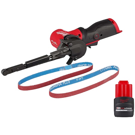 Milwaukee Tool M12 FUEL 1/2" X 18" Bandfile + M12 HIGH OUTPUT CP2.5 Battery Pack 2482-20, 48-11-2425