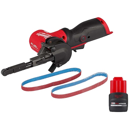 Milwaukee Tool M12 FUEL 3/8" X 13" Bandfile + M12 HIGH OUTPUT CP2.5 Battery 2483-20, 48-11-2425